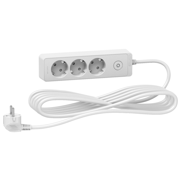 Schneider Electric ST9435W, Unica, Üçlü Grup Priz, 5mt Kablolu, Anahtarlı, Beyaz