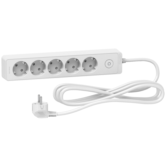 Schneider Electric ST9453W, Unica, Beşli Grup Priz, 3mt Kablolu, Anahtarlı, Beyaz