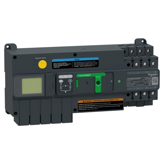 Schneider Electric TA10D3L0404TPE, TransferPacT, 40 Amper, 3 Kutuplu, Aktif Otomatik Transfer Şalteri, TA10, LCD Ekranlı