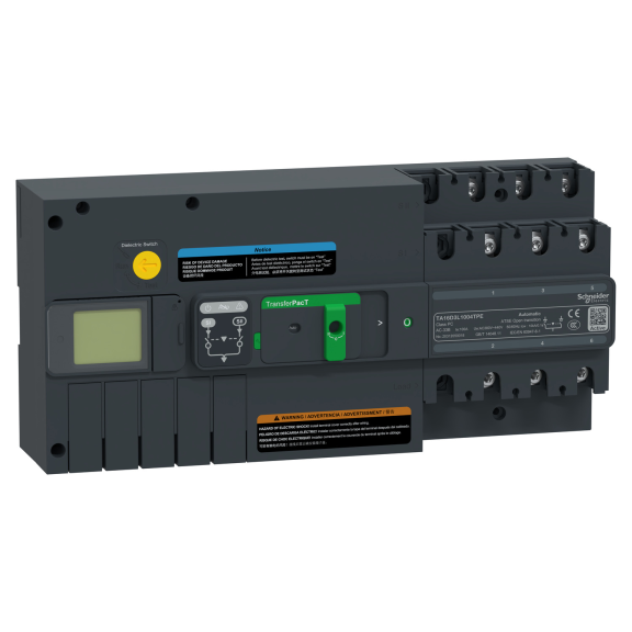 Schneider Electric TA16D3L1004TPE, TransferPacT, 100 Amper, 3 Kutuplu, Aktif Otomatik Transfer Şalteri, TA16, LCD Ekranlı