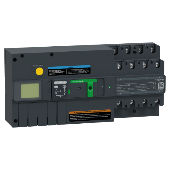 Schneider Electric TA16D4L0804TPE, TransferPacT, 80 Amper, 4 Kutuplu, Aktif Otomatik Transfer Şalteri, TA16, LCD Ekranlı