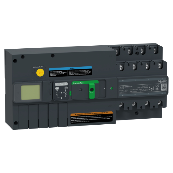 Schneider Electric TA16D4L1604TPE, TransferPacT, 160 Amper, 4 Kutuplu, Aktif Otomatik Transfer Şalteri, TA16, LCD Ekranlı