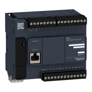 Schneider Electric TM221C24R, Modicon M221, Kompakt Tip Programlanabilir Lojik Kontrolör(PLC), 14 Dijital Giriş, 10 Röle Çıkış, 2 Analog Çıkış, 100-240 Volt AC