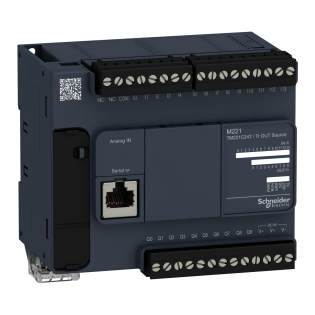 Schneider Electric TM221C24T, Modicon M221, Kompakt Tip Programlanabilir Lojik Kontrolör(PLC), 14 Dijital Giriş, 10 Transistör Çıkış, 2 Analog Çıkış, 24 Volt DC