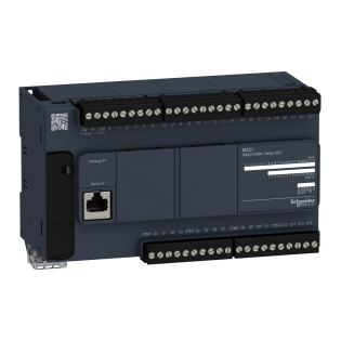 Schneider Electric TM221C40R, Modicon M221, Kompakt Tip Programlanabilir Lojik Kontrolör(PLC), 24 Dijital Giriş, 16 Röle Çıkış, 2 Analog Çıkış, 100-240 Volt AC