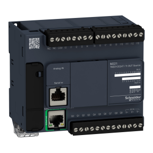Schneider Electric TM221CE24T, Modicon M221, Kompakt Tip Programlanabilir Lojik Kontrolör(PLC), 14 Dijital Giriş, 10 Transistör Çıkış, 2 Analog Çıkış, 24 Volt DC, Ethernetli