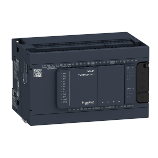 Schneider Electric TM241C24R, Modicon M241, Kompakt Tip Programlanabilir Lojik Kontrolör(PLC), 14 Dijital Giriş, 10 Röle Çıkış, 100-240 Volt AC