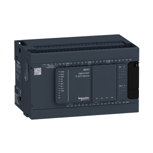 Schneider Electric TM241C24T, Modicon M241, Kompakt Tip Programlanabilir Lojik Kontrolör(PLC), 14 Dijital Giriş, 10 Transistör Çıkış, 24 Volt DC