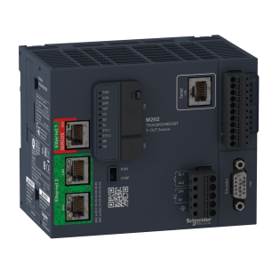 Schneider Electric TM262M35MESS8T, Modicon M262, Programlanabilir Lojik Kontrolör(PLC), 16 Eksen/1ms, 4 Dijital Giriş, 4 Transistör Çıkış, 1 Encoder, 24 Volt DC