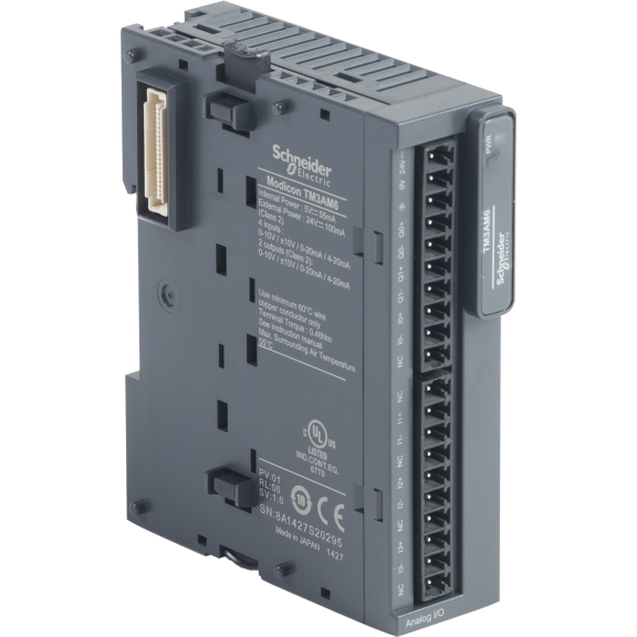 Schneider Electric TM3AM6, Modicon TM3, Programlanabilir Lojik Kontrolörler için Analog Giriş Çıkış Modülü, 4 Analog Giriş, 2 Analog Çıkış