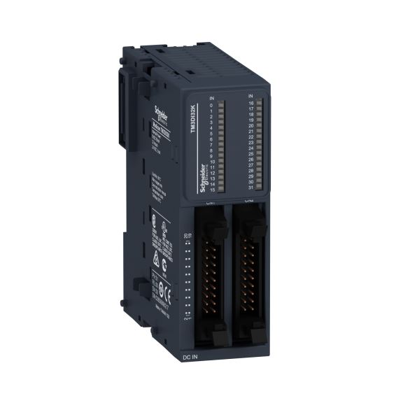 Schneider Electric TM3DI32K, Modicon TM3, Programlanabilir Lojik Kontrolörler için Dijital Giriş Modülü, 32 Dijital Giriş(Sink/Source), He10 Konnektör