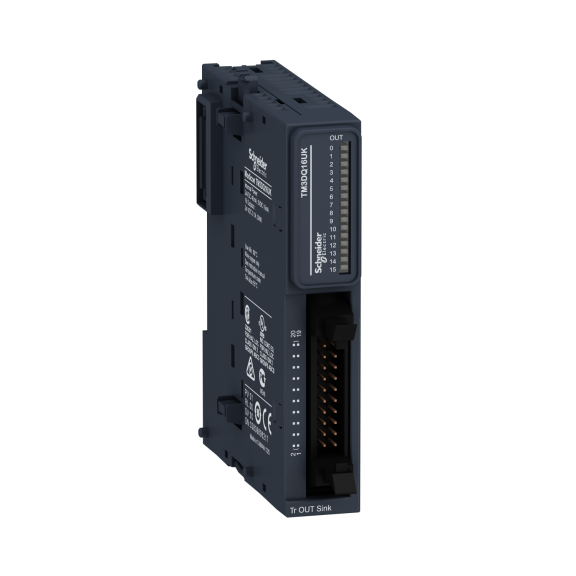 Schneider Electric TM3DQ16UK, Modicon TM3, Programlanabilir Lojik Kontrolörler için Dijital Çıkış Modülü, 16 Transistör Çıkış(Sink), He10 Konnektör