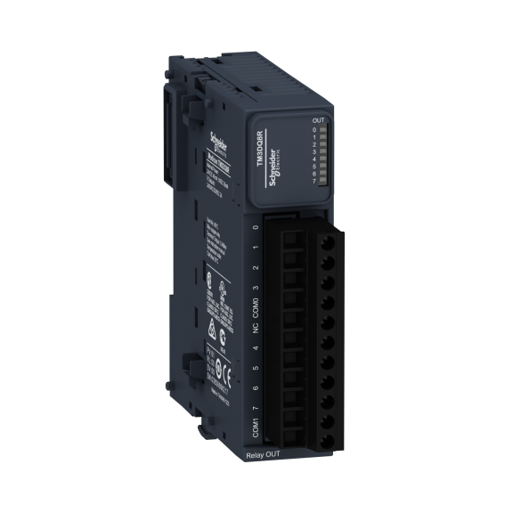 Schneider Electric TM3DQ8R, Modicon TM3, Programlanabilir Lojik Kontrolörler için Dijital Çıkış Modülü, 8 Röle Çıkış