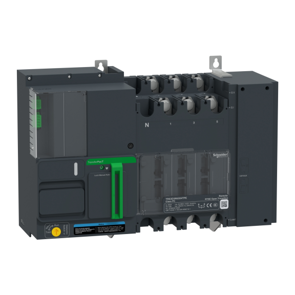Schneider Electric TR63D3R5004TPE, TransferPacT, 500 Amper, 3 Kutuplu, Remote Otomatik Transfer Şalteri, TR63, LCD Ekranlı, Uzaktan Konrollü