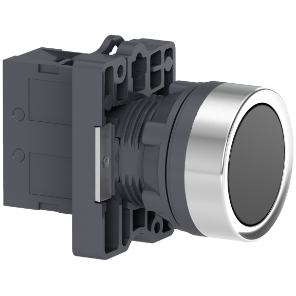 Schneider Electric XA2EA21, Harmony Stil 2, Siyah, Yaylı Buton, 1NA, 22mm
