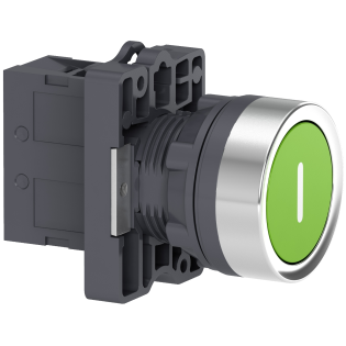 Schneider Electric XA2EA3311, Harmony Stil 2, Yeşil, "l" İşaretli Yaylı Buton, 1NA, 22mm