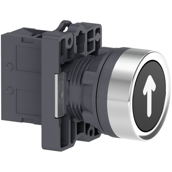 Schneider Electric XA2EA3351, Harmony Stil 2, Siyah, ↓ Ok İşaretli Yaylı Buton, 1NA, 22mm