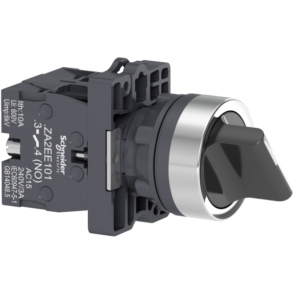 Schneider Electric XA2ED33, Harmony Stil 2, Siyah, Mandal Buton, 1-0-2 Konumlu, 2NA, 22mm