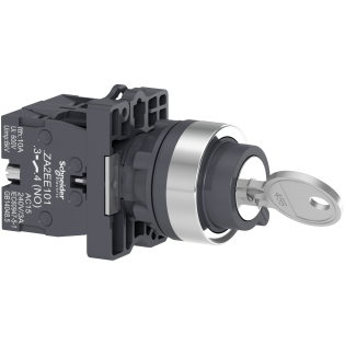 Schneider Electric XA2EG73, Harmony Stil 2, Siyah, Geri Dönüşlü Kilitli Mandal Buton, 1-0-2 Konumlu, 2NA, 22mm