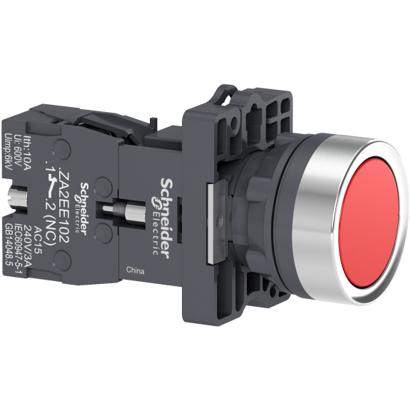 Schneider Electric XA2EH042, Harmony Stil 2, Kırmızı, Kalıcı Buton, 1NK, 22mm