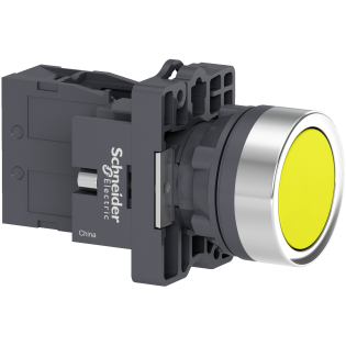 Schneider Electric XA2EH051, Harmony Stil 2, Sarı, Kalıcı Buton, 1NA, 22mm