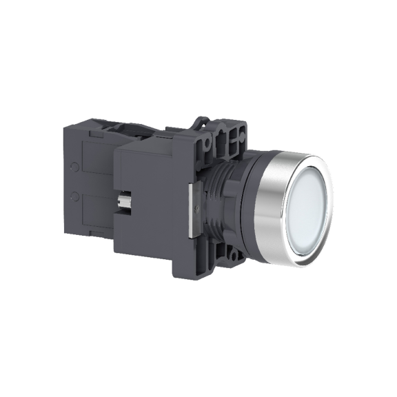 Schneider Electric XA2EW31B1, Harmony Stil 2, Beyaz, Işıklı Yaylı Buton, 24 Volt AC/DC, 1NA, 22mm