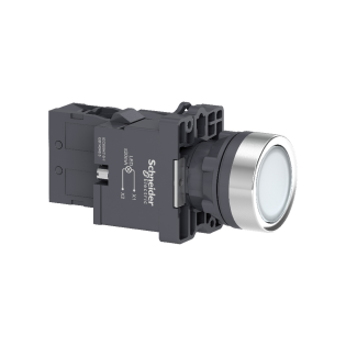Schneider Electric XA2EW31M1, Harmony Stil 2, Beyaz, Işıklı Yaylı Buton, 230 Volt AC, 1NA, 22mm