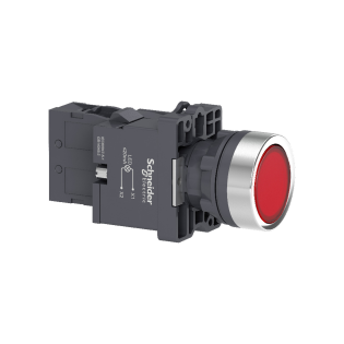 Schneider Electric XA2EW34M1, Harmony Stil 2, Kırmızı, Işıklı Yaylı Buton, 230 Volt AC, 1NA, 22mm
