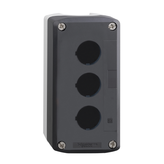 Schneider Electric XALD03, Harmony XALD, 3 Adet 22mm Buton için Boş Buton Kutusu, Açık Gri/Koyu Gri