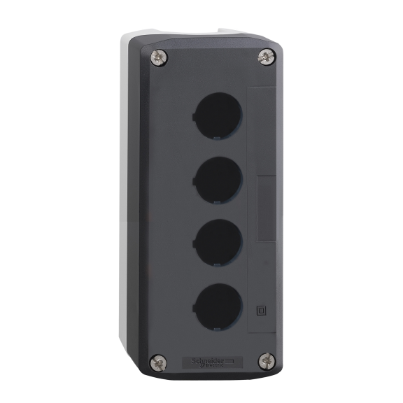 Schneider Electric XALD04, Harmony XALD, 4 Adet 22mm Buton için Boş Buton Kutusu, Açık Gri/Koyu Gri