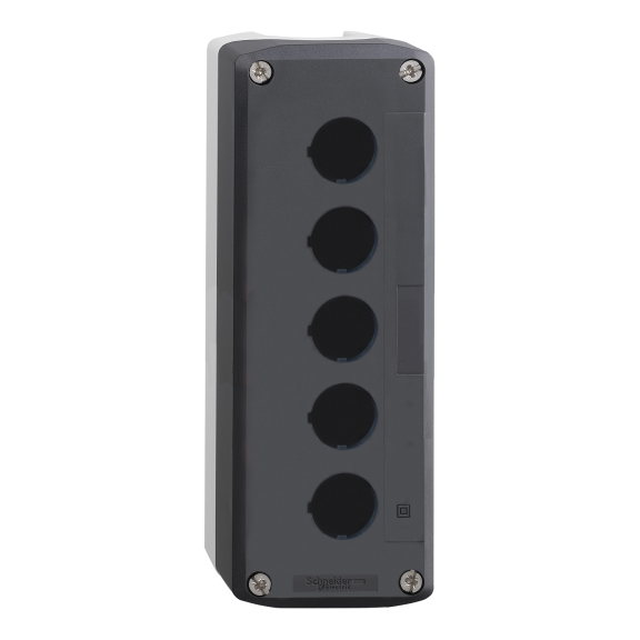 Schneider Electric XALD05, Harmony XALD, 5 Adet 22mm Buton için Boş Buton Kutusu, Açık Gri/Koyu Gri