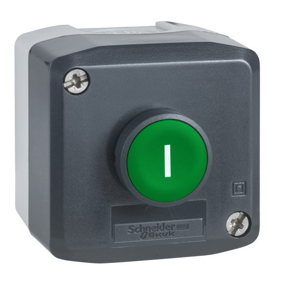 Schneider Electric XALD102, Harmony XALD, Yeşil Üzerine I İşaretli, Kutulu Yaylı Buton, 1NA