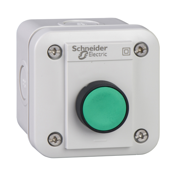 Schneider Electric XALE1011, Harmony XALE, Kutulu Yeşil Yaylı Buton, 1NA