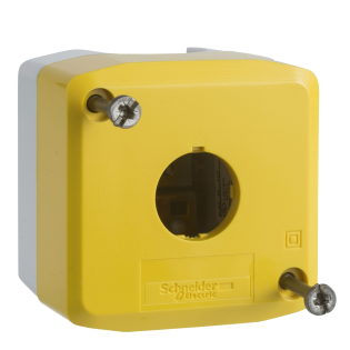 Schneider Electric XALK01, Harmony XALD, 1 Adet 22mm Buton için Boş Buton Kutusu, Açık Gri/Sarı