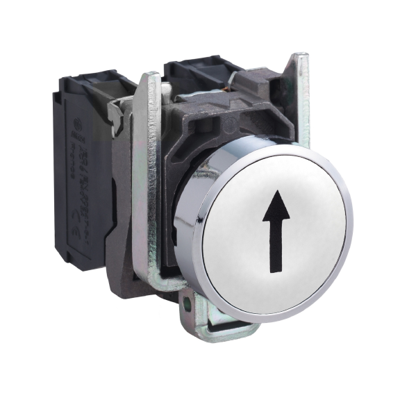Schneider Electric XB4BA3341, Harmony Stil 4, Beyaz, ↑ Ok İşaretli Yaylı Buton, 1NA, 22mm