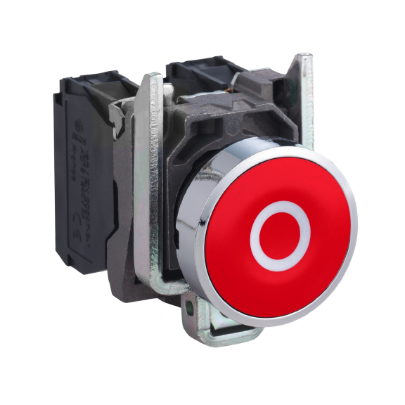 Schneider Electric XB4BA4322, Harmony Stil 4, Kırmızı, O İşaretli Yaylı Buton, 1NK, 22mm