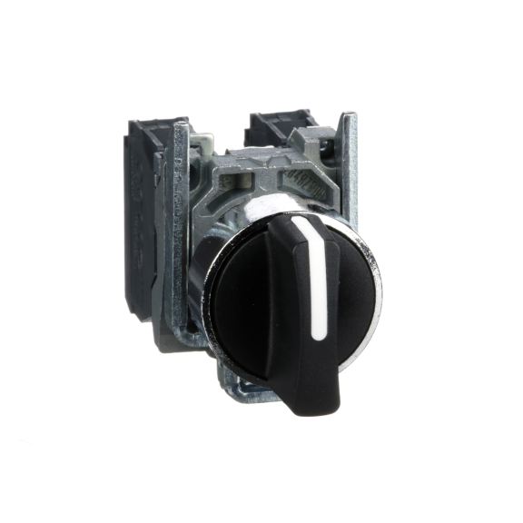 Schneider Electric XB4BD33, Harmony Stil 4, Siyah, Mandal Buton, 1-0-2 Konumlu, 2NA, 22mm