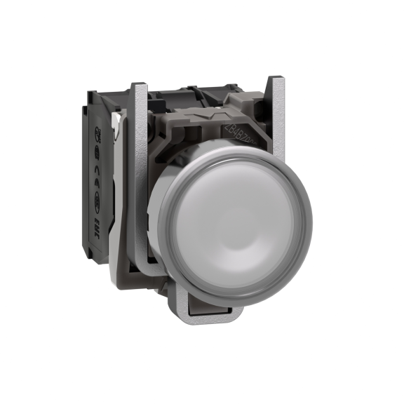 Schneider Electric XB4BW31B5, Harmony Stil 4, Beyaz, Işıklı Yaylı Buton, 24 Volt AC/DC, 1NA+1NK, 22mm