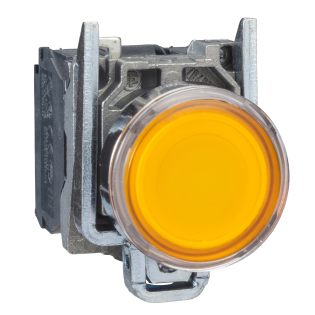 Schneider Electric XB4BW3565, Harmony Stil 4, Sarı, Işıklı Yaylı Buton, Ampülsüz, 1NA+1NK, 22mm