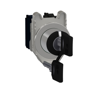 Schneider Electric XB4FG33, Harmony Plus Stil 4, Siyah, Kilitli Mandal Buton, 1-0-2 Konumlu, 2NA, 30mm