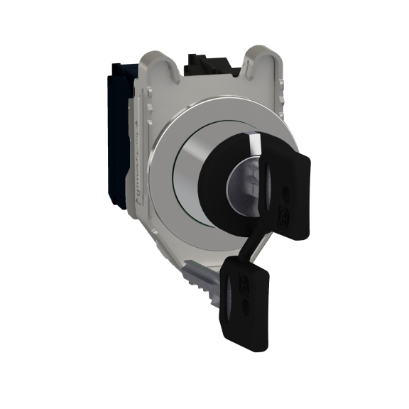 Schneider Electric XB4FG33, Harmony Plus Stil 4, Siyah, Kilitli Mandal Buton, 1-0-2 Konumlu, 2NA, 30mm