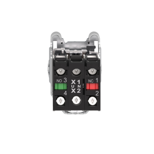 Schneider Electric XB4FK134M5, Harmony Plus Stil 4, Kırmızı, Işıklı Mandal Buton, 1-0-2 Konumlu, 230 Volt AC, 1NA+1NK, 30mm