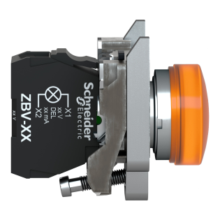 Schneider Electric XB4FW35M5, Harmony Plus Stil 4, Sarı, Işıklı Yaylı Buton, 230 Volt AC, 1NA+1NK, 30mm