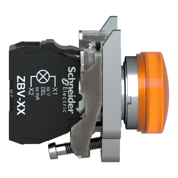 Schneider Electric XB4FW35M5, Harmony Plus Stil 4, Sarı, Işıklı Yaylı Buton, 230 Volt AC, 1NA+1NK, 30mm