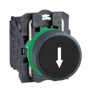 Schneider Electric XB5AA3351, Harmony Stil 5, Siyah, "↓" Ok İşaretli Yaylı Buton, 1NA, 22mm