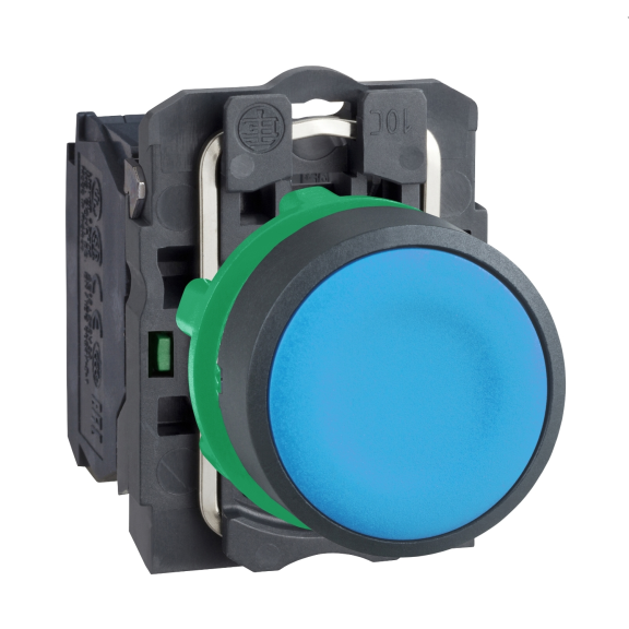 Schneider Electric XB5AA61, Harmony Stil 5, Mavi, Yaylı Buton, 1NA, 22mm
