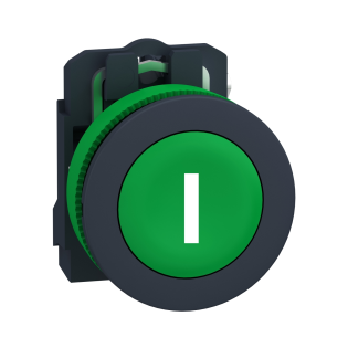 Schneider Electric XB5FA3311, Harmony Plus Stil 5, Yeşil, "l" İşaretli Yaylı Buton, 1NA, 30mm