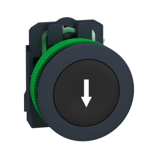 Schneider Electric XB5FA3351, Harmony Plus Stil 5, Siyah, "↓" Ok İşaretli Yaylı Buton, 1NA, 30mm