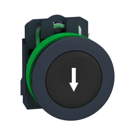 Schneider Electric XB5FA3351, Harmony Plus Stil 5, Siyah, ↓ Ok İşaretli Yaylı Buton, 1NA, 30mm