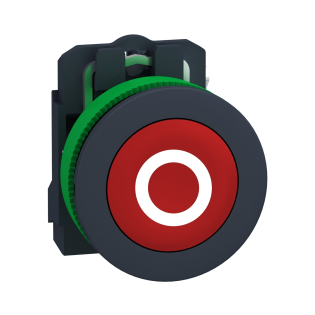 Schneider Electric XB5FA4322, Harmony Plus Stil 5, Kırmızı, "O" İşaretli Yaylı Buton, 1NK, 30mm